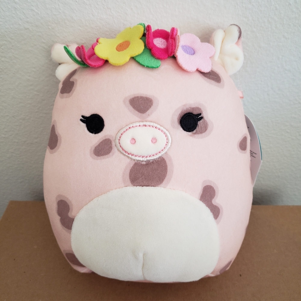 Squishmallow Aquitaine the Pig Flower Head Band 7.5" Plush Kellytoy NWT